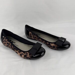 Anne Klein Leopard Print Flats with Black Trim